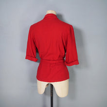 Load image into Gallery viewer, 40s RED WOOL FITTED WOOL SOUTACHE JACKET WITH BELT - S