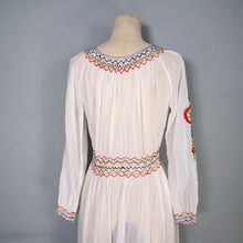 Load image into Gallery viewer, 1940s HAND EMBROIDERED HUNGARIAN GAUZE COTTON DRESS - S