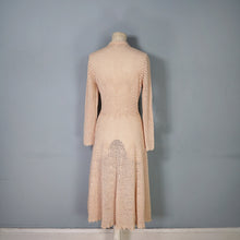 Load image into Gallery viewer, 70s APRICOT PASTEL ORANGE LONG SLEEVED CROCHET DRESS - S-M