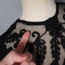 Load image into Gallery viewer, 50s GOTHIC "MILADI-ANN" FINE KNIT JUMPER TO WITH MESH AND SOUTACHE - XS-S