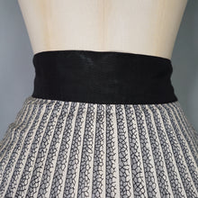 Load image into Gallery viewer, 50s MARGARET DREW ROSE AND RIBBON PRINT GREY FULL SKIRT - 26.5"