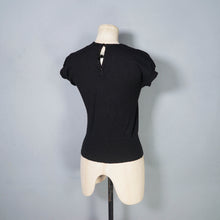 Load image into Gallery viewer, 50s GOTHIC "MILADI-ANN" FINE KNIT JUMPER TO WITH MESH AND SOUTACHE - XS-S