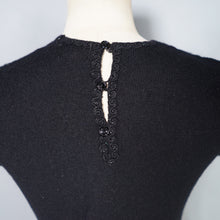 Load image into Gallery viewer, 50s GOTHIC "MILADI-ANN" FINE KNIT JUMPER TO WITH MESH AND SOUTACHE - XS-S