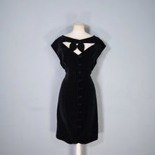 Load image into Gallery viewer, 80s DOES 50s NIAGARA STYLE CUT OUT NECK VELVET WIGGLE DRESS - S-M