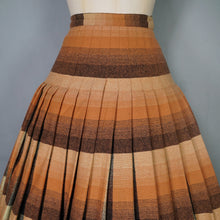 Load image into Gallery viewer, 50s SPORTRITE REVERSIBLE PLEATED RUST AND BLACK TARTAN PLAID WOOL SKIRT - 26.5"