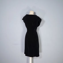 Load image into Gallery viewer, 80s DOES 50s NIAGARA STYLE CUT OUT NECK VELVET WIGGLE DRESS - S-M