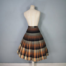Load image into Gallery viewer, 50s SPORTRITE REVERSIBLE PLEATED RUST AND BLACK TARTAN PLAID WOOL SKIRT - 26.5"