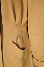 Load image into Gallery viewer, 40s "FERNPROOF" CAMEL COLOURED WOOL TRENCH STYLE COAT - S-M