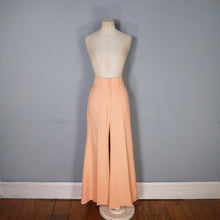 Load image into Gallery viewer, 70s PASTEL PEACHY PINK HIGH WAIST WIDE LEG FLARES TROUSERS - 26&quot;