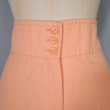 Load image into Gallery viewer, 70s PASTEL PEACHY PINK HIGH WAIST WIDE LEG FLARES TROUSERS - 26&quot;