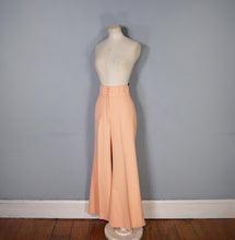Load image into Gallery viewer, 70s PASTEL PEACHY PINK HIGH WAIST WIDE LEG FLARES TROUSERS - 26&quot;