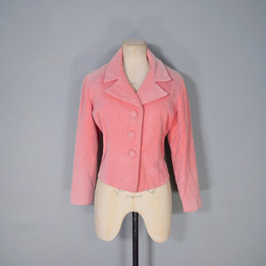 60s 70s LIGHT PINK SPRING / SUMMER CORDUROY CORD JACKET - M