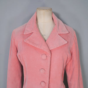 60s 70s LIGHT PINK SPRING / SUMMER CORDUROY CORD JACKET - M