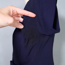 Load image into Gallery viewer, 40s NAVY BLUE RAYON TWO PIECE BOW BLOUSE AND SKIRT DRESS SET - XS-S