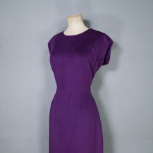Load image into Gallery viewer, 50s UNUSUAL TAILORED PURPLE WOOL WIGGLE DRESS WITH TAIL COAT BOLERO JACKET - S
