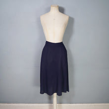 Load image into Gallery viewer, 40s NAVY BLUE RAYON TWO PIECE BOW BLOUSE AND SKIRT DRESS SET - XS-S