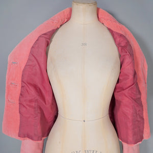 60s 70s LIGHT PINK SPRING / SUMMER CORDUROY CORD JACKET - M