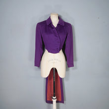 Load image into Gallery viewer, 50s UNUSUAL TAILORED PURPLE WOOL WIGGLE DRESS WITH TAIL COAT BOLERO JACKET - S