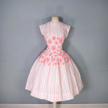 Load image into Gallery viewer, 60s PINK AND CREAM R&amp;K ORIGINALS FLORAL DAY DRESS - S-M