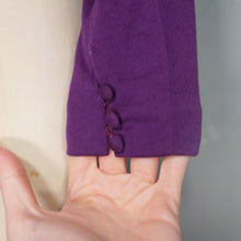 Load image into Gallery viewer, 50s UNUSUAL TAILORED PURPLE WOOL WIGGLE DRESS WITH TAIL COAT BOLERO JACKET - S