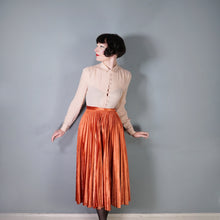 Load image into Gallery viewer, 70s CRAIGMERE FULL CIRCLE PLEATED PUMPKIN ORANGE VELOUR SKIRT - 25&quot;