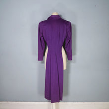 Load image into Gallery viewer, 50s UNUSUAL TAILORED PURPLE WOOL WIGGLE DRESS WITH TAIL COAT BOLERO JACKET - S