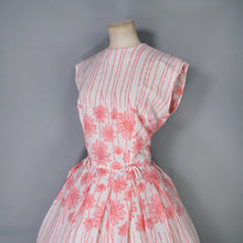 Load image into Gallery viewer, 60s PINK AND CREAM R&amp;K ORIGINALS FLORAL DAY DRESS - S-M