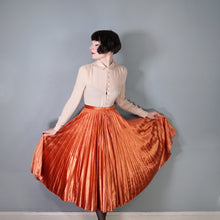 Load image into Gallery viewer, 70s CRAIGMERE FULL CIRCLE PLEATED PUMPKIN ORANGE VELOUR SKIRT - 25&quot;