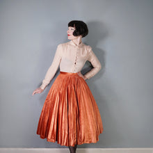 Load image into Gallery viewer, 70s CRAIGMERE FULL CIRCLE PLEATED PUMPKIN ORANGE VELOUR SKIRT - 25&quot;
