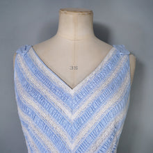 Load image into Gallery viewer, 50s VICTOR JOSSELYN PASTEL BLUE RUCHING AND LACE FULL SKIRT DRESS - XS-S