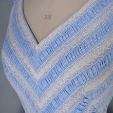 Load image into Gallery viewer, 50s VICTOR JOSSELYN PASTEL BLUE RUCHING AND LACE FULL SKIRT DRESS - XS-S
