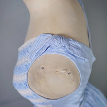 Load image into Gallery viewer, 50s VICTOR JOSSELYN PASTEL BLUE RUCHING AND LACE FULL SKIRT DRESS - XS-S