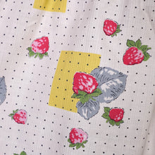 Load image into Gallery viewer, 50s 60s STRAWBERRY SUMMER FRUIT PRINT TIERED COTTON DAY DRESS - M