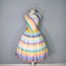 Load image into Gallery viewer, 50s PEGGY PAGE PASTEL LOLLYPOP STRIPED FULL SKIRTED DRESS - XS
