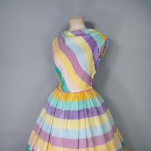 Load image into Gallery viewer, 50s PEGGY PAGE PASTEL LOLLYPOP STRIPED FULL SKIRTED DRESS - XS