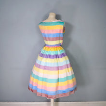 Load image into Gallery viewer, 50s PEGGY PAGE PASTEL LOLLYPOP STRIPED FULL SKIRTED DRESS - XS