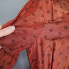 Load image into Gallery viewer, 40s 50s FRED HOWARD RUST COLOURED POLKA DOT FULL CIRCLE DRESS - M