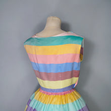 Load image into Gallery viewer, 50s PEGGY PAGE PASTEL LOLLYPOP STRIPED FULL SKIRTED DRESS - XS