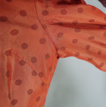 Load image into Gallery viewer, 40s 50s FRED HOWARD RUST COLOURED POLKA DOT FULL CIRCLE DRESS - M
