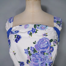 Load image into Gallery viewer, 50s HORROCKSES FASHIONS BLUE FLORAL COTTON DRESS WITH FULL SWEEP - S