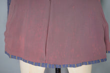 Load image into Gallery viewer, 40s 50s DUSKY BLUE AND YELLOW STRIPED FITTED JACKET - XS-S