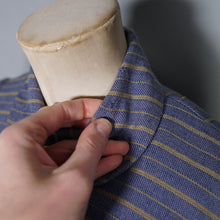 Load image into Gallery viewer, 40s 50s DUSKY BLUE AND YELLOW STRIPED FITTED JACKET - XS-S