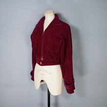 Load image into Gallery viewer, 60s MARY QUANT GINGER GROUP  WINE RED/PURPLE CROPPED CORDUROY BOMBER JACKET - S