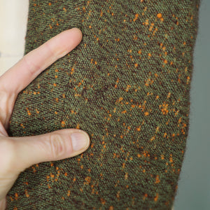 50s FLECKED BROWN ORANGE WOOL CROPPED BOLERO JACKET - S