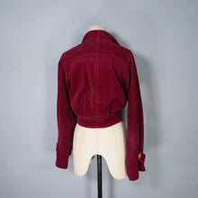 Load image into Gallery viewer, 60s MARY QUANT GINGER GROUP  WINE RED/PURPLE CROPPED CORDUROY BOMBER JACKET - S