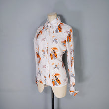 Load image into Gallery viewer, 70s ART DECO STYLE FLAPPER LADIES POLO SPECTATORS NOVELTY SHIRT - S