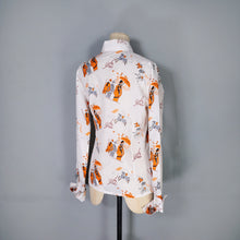 Load image into Gallery viewer, 70s ART DECO STYLE FLAPPER LADIES POLO SPECTATORS NOVELTY SHIRT - S