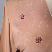 Load image into Gallery viewer, 40s ORANGE-BROWN GROSGRAIN FITTED DRESS WITH SOUTACHE AND BEADWORK - M-L