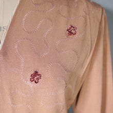Load image into Gallery viewer, 40s ORANGE-BROWN GROSGRAIN FITTED DRESS WITH SOUTACHE AND BEADWORK - M-L
