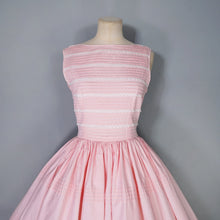 Load image into Gallery viewer, 50s PASTEL PINK FULL SKIRTED DRESS WITH PIN TUCKS AND LACE - S